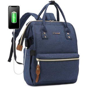 💙Mallo Backpack, USB Charging Port Blue